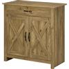 HOMCOM Credenza Cucina Country con Armadietto a 2 Ante e Cassetto, 80x39.7x80cm, Color Legno | Aosom Italy