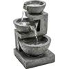 Outsunny Fontana a 3 livelli per giardino con illuminazione LED, pompa, effetto pietra, regolabile 40 x 37 x 61 cm | Aosom Italy