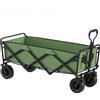 Outsunny Carrello da Giardino Pieghevole 130L con Ruote, Rimorchio Robusto con Freni, Manico Regolabile, verde | Aosom Italy
