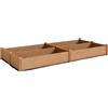 Outsunny Cassone Orto in Legno Letto da Giardino Rialzato 4 Aree di Coltivazione Fondo Aperto Montaggio Senza Attrezzi 234x109x25cm Marrone Chiaro | Aosom Italy