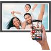 AGFAPHOTO - Realiview APF2400WIFI - Cornice digitale con connessione Wi-Fi - App Frameo, touchscreen HD da 24 pollici, memoria da 32 GB, funzioni meteo/orologio - Nero e legno