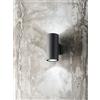 Perenz Illumina Applique alluminio colore antracite opaco Quarondo 2 luci attacco GU10 IP65 H.16,5cm biemissione