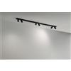 Perenz Illumina Oddy plafoniera faretto 6 luci in alluminio nero attacco GU10 orientabile d.6cm