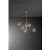 Perenz Illumina Pyrex lampadario da soffitto in vetro e metallo ottone brunito 6 luci attacco G9 d.90cm