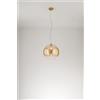 Perenz Illumina Planet sospensione in vetro e metallo ambra sfumato e ottone brunito d.35cm 1 luce attacco E27