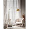 Perenz Illumina Tableau piantana in metallo ottone brunito base e tavolo da appoggio in marmo nero 1 luce attacco E27