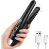 SUNMAY Mini Piastra Capelli Senza Fili 2 in 1, Piastra Portatile in Titanio per Lisciare e Arricciare, Piastra Capelli da Viaggio 5000mAh, 3 Temperature Regolabili, Riscaldamento Rapido 20s (Nero)