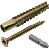 AERZETIX - Kit di 15 tasselli metallici ad espansione Ø8x60 mm color oro + 15 viti Ø6x60 mm + 1 punta PZ3 | per calcestruzzo cellulare e lastre in gesso