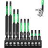 Litorange Set di 10 punte T20, Torx lunghe (25 mm/50 mm/70 mm/89 mm) con forte testa magnetica, fusto esagonale da 1/4, set di punte Torx per avvitatore a percussione, fosforo nero