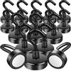 MIN CI 18 pezzi Ganci magnetici neri resistenti 20 kg, magneti al neodimio da 25 mm, forti, per cucina, frigorifero, posto di lavoro e cabine da crociera