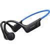 OEM Cuffie a conduzione ossea, impermeabili, Bluetooth 5.4, nero-BLU