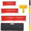 QUARKZMAN Spatola 40/60/80 cm, Set Spatole Piatte, Cazzuola Liscia Con Manico a Z, Asta Telescopica e Adattatore Per Cartongesso, Carta Parati e Altro Ampia Area Lavoro Per Decorare Pareti