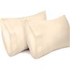 Lirex 2-Pack Federe per Cuscini, 100% Cotone Traspirante Federe Pillow Covers, 50 x 91 cm, Bianco Crema