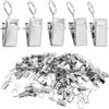 VYZUTR 50 Pezzi Clip per Tendine con Gancio, Clip per Tende in Acciaio Inox, Clip per Tenda da Doccia in Metallo, Clip per Ganci per Tende, per Foto, Bagno, Decorazione Domestica, Argento