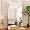 brisafe Specchio a Figura Intera 180 x100 cm, Grande Specchio da Appoggiare o Appendere con Cornice Bianca, 0.04mm Nano-Film Ultra Light Mirror for Gym Home Living Room Bedroom