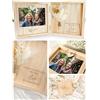 Joli Coon Cofanetto regalo zia in legno, 14 x 14 x 3 cm | Veri fiori secchi, magnete per inserire una foto, ricordo decorativo da esporre, lavorazione curata