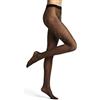 FALKE Collant da donna liscio seta 15 DEN W Ti trasparente tinta unita 1 pezzo, nero nero/oro 3335 Galaxy, M-L