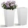 VEVOR Set di Fioriera Alta per Decorazione Altezza 55 cm 2 pezzi, Fioriera Alta Decorativa per Piante Fiori da Interno Esterno Cortile Portico Ingresso Giardino Balcone Materiale in Plastica, Bianco