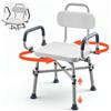 VEVOR Sedia da Doccia Girevole 360° con Braccioli Schienale, Sedia da Doccia per Anziani Pazienti Carico max 227 kg, Sedile Girevole per Vasca da Bagno Box Doccia Altezza Regolabile 415 a 540 mm