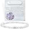 Farfume Pietra di Luna - Pietra Della Protezione - Bracciali di Perline per Donne, 4mm Bracciale di Cristallo in Argento Sterling 925, Gioielli di Pietra Naturale Regali di Chakra