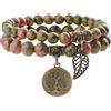 Farfume Bracciali Chakra per le donne - Cristalli Bracciale Donne Pietre Naturali Yoga Reiki- Un set di bracciali doppi (Unakite(Pazienza) Medio)