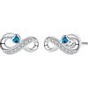 Arrebol Orecchini Infinito Donna Argento Sterling 925 Azzurro Cuore Zirconia Simbolo Infinity Amore con Scatola di Gioielli Regalo