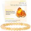 Bivei Citrino - Ricchezza & successo - signora braccialetto perline 6mm semiprezioso cristallo naturale elastico elastico cristallo accessori regalo di yoga Grande