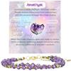 Farfume Bracciale Donna Chakra 4 mm Perline Bracciali, Cristalli Pietre Naturali Gioielli Regalo per le Donne (Ametista)