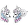 Arrebol Orecchini Unicorno Bambina Argento Sterling 925 Orecchini Anallergici, Originali Gioielli Unicorno per Ragazze Donna Figlia