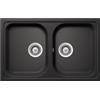 SCHOCK | Lavello Cucina Lithos N200S 2 Vasche Small, Materiale Cristalite®, Nero Assoluto, 790x500mm