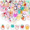 Rieoany 100 Pezzi Elastici Capelli Bambina, Elastici per Capelli Bambina, Motivi di Frutta e Fiori, Adatti a Neonati, Bambini Piccoli e Bambine per Legare I Capelli, Morbidi e Resistenti, Comodi da Indossare