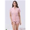 Nottingham Pigiama aperto donna Nottingham mezza manica e pantaloncino cotone NPB207, VERDE CHIARO
