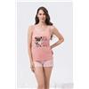 Nottingham Pigiama donna Nottingham spalla larga e pantaloncino cotone NPB208, CORALLO