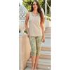 Nottingham Pigiama donna Nottingham spalla larga e pinocchietto cotone NPB092, BEIGE