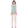 Nottingham Pigiama donna Nottingham spalla larga e pantaloncino cotone NPB102, TIFFANY