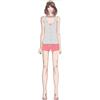 Nottingham Pigiama aperto donna Nottingham spalla larga e pantaloncino cotone NPB072, CORALLO