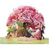 CUT POPUP.COM CUTPOPUP Casa di ciliegio con coppia - 3D Biglietto Anniversario, Biglietto Auguri Matrimonio per Marito, Moglie, Lei, Lui, Coppia, Biglietto San Valentino (Cherry House w Couple) US8-LO191IT