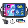 Inefala 2+64G 9'' Android 15 Autoradio per Fiat 500 2007-2015