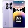 XIAOMI Redmi Note 14 Pro 5G Smartphone, 12 GB RAM 512 GB, 6.67 Inches, Rhythm Eye Protection, Fingerprint Unlock, Dual Card Dual Standby, Curved Screen, NFC, 45W Wired Fast Charging, Viola lavanda