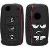 kwmobile Custodia Coprichiave Compatibile con VW Skoda Seat con 3 tasti Cover - Copritelecomando Chiave Auto - Copri Chiavi Macchina Don't touch my Key