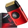 VGR 378 Rasoio Elettrico per Uomo, Rasoi a Lamina Tripla, Rasoi Macchinetta a Pelle Uomo, Portatile Shaver Capelli, 9000 RPM, Display LED, Wet & Dry per Barba (Rosso)