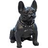 Casablanca modernes Design Casablanca - Statuetta decorativa a forma di cane Bulldog - Poly collare nero con borchie in pizzo - altezza 42,5 cm