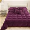 PETTI Artigiani Italiani - Trapunta in Morbido e Caldo Velluto 350 g/m², Piumone Singolo, Double Face, Trapunta Singola: 160x260 cm, Prugna, 100% Made in Italy