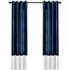 Lush Decor Set di tende da finestra per soggiorno, sala da pranzo, camera da letto (coppia), 137,2 x 213,4 cm, bianco e blu navy (16T004289)