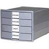 Han Cassettiera IMPULS KARMA - 4 cassetti chiusi, 80 - 100% materiale riciclato, colore: grigio