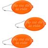Fisura - Portamonete ovale in gomma "No me da la vida" arancione. Portamonete retrò con catena, mini portafoglio da tasca unisex, regalo originale per ogni occasione. 3 pezzi.