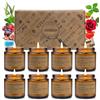 YINUO LIGHT 8 Candele Profumate,Confezione Regalo di Candele in Barattolo per Aromaterapia,Set di Candele Ambra,Cera di Soia Naturale,Regalo per la Festa Della Mamma e Compleanno,Regali Perfetti per le Donne