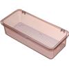 Kukyller Vassoio per posate con coperchio e scolapiatti, contenitore per posate da appoggio Contenitore trasparente per posate con coperchio Scatola portaposate per casa e viaggio (pink)