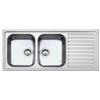 Apell PRONTA CONSEGNA - SPEDIZIONE IMMEDIATA Lavello da Incasso 2 Vasche con Gocciolatoio a Destra 116 x 50 cm Acciaio Inox Serie Anniversario Apell AV1162IRBC