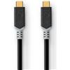 Nedis Cavo USB | USB 3.2 Gen 2x2 | USB-C™ Maschio | USB-C™ Maschio | 100 W | 4K@60Hz | 20 Gbps | Placcato oro | 1,00 m | Rotondo | PVC | Antracite | Scatola con finestra